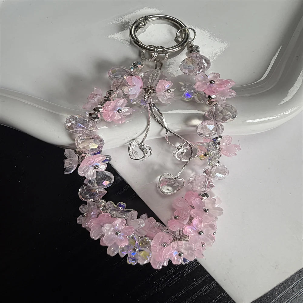 Unisex Nøglering med Blomstermotiv og Charme 0