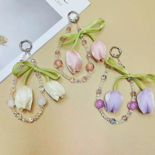 Unisex Nøglering med Blomstermotiv og Charme 1