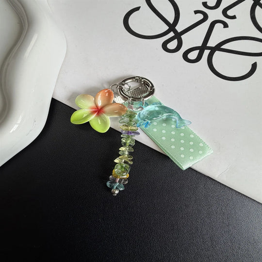 Unisex Nøglering med Delfin og Blomstercharme Legende Design 4