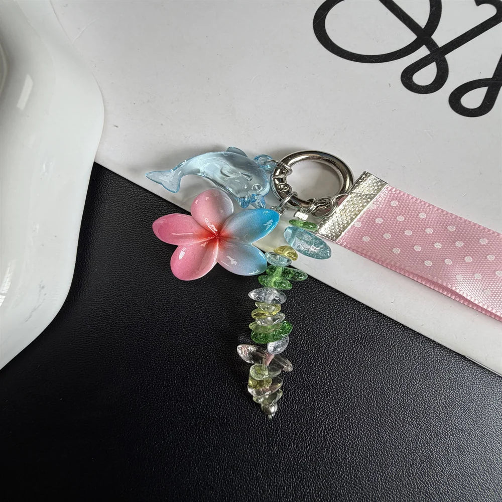 Unisex Nøglering med Delfin og Blomstercharme Legende Design 5