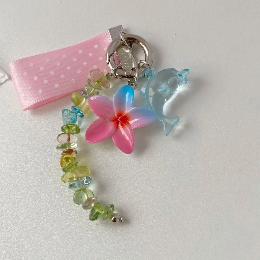 Unisex Nøglering med Delfin og Blomstercharme Legende Design 6