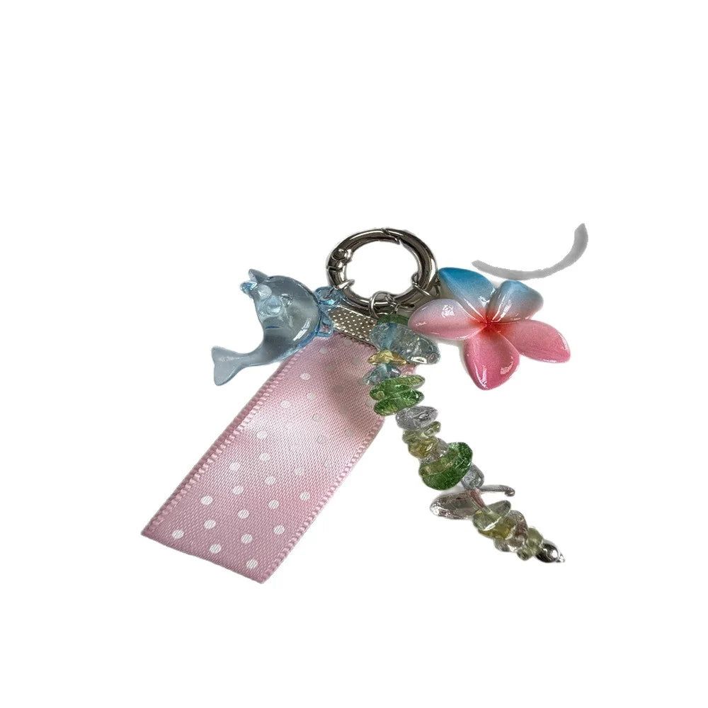 Unisex Nøglering med Delfin og Blomstercharme Legende Design 9