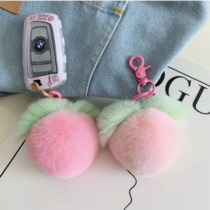 Unisex Nøglering med Frugt Pom Pom Design 1