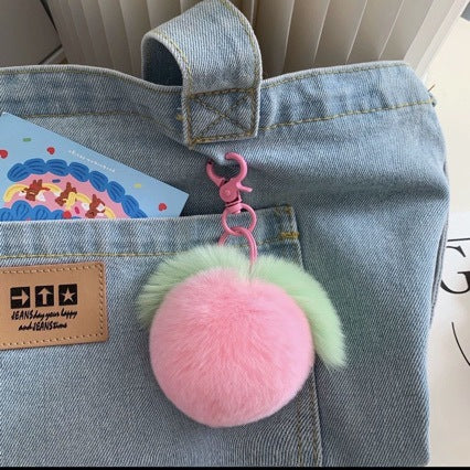 Unisex Nøglering med Frugt Pom Pom Design 4