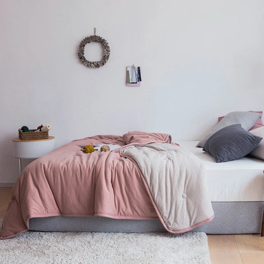 Unisex Quiltet Dyne Vendbar Med Mikrofiberbetræk 7