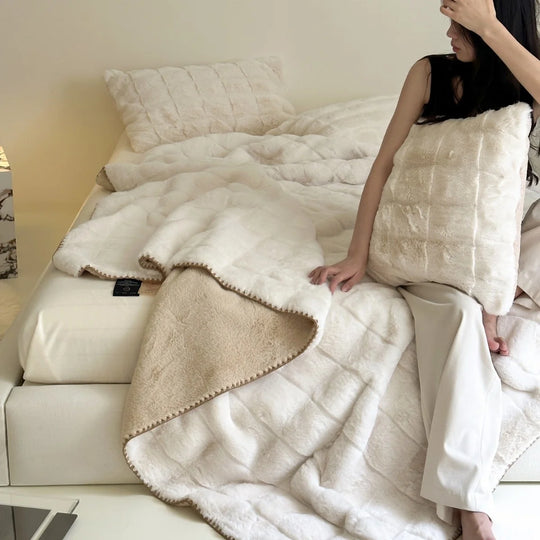 Unisex Quiltet Tæppe Blødt og Isolerende 10