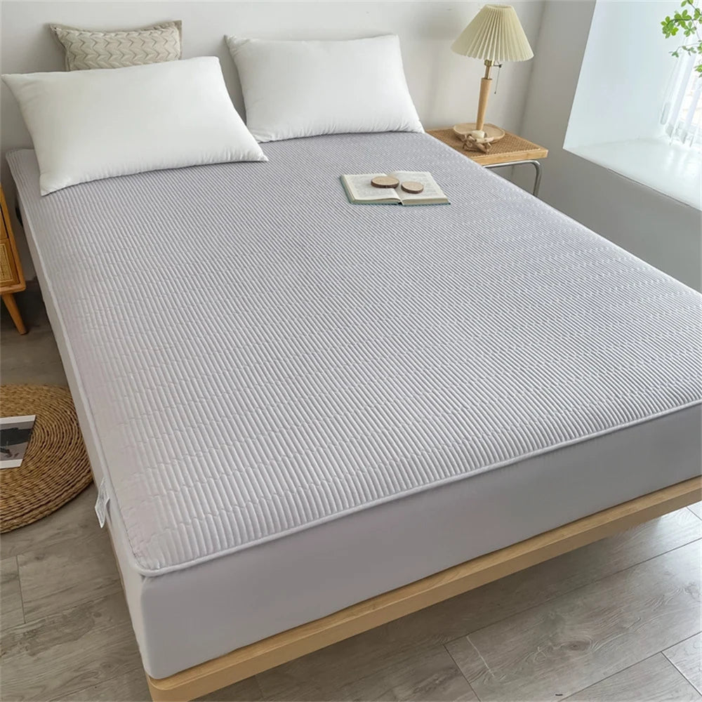 Unisex Quiltet Topmadrasbeskytter Med Dyb Elastisk Kant 0