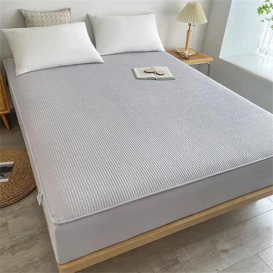Unisex Quiltet Topmadrasbeskytter Med Dyb Elastisk Kant 0