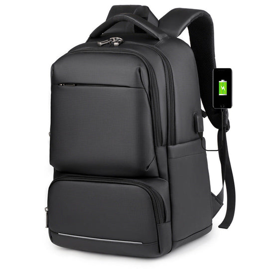 Unisex Rygsæk med Integreret Opladningsport og Polstret Laptop-Hylster 0