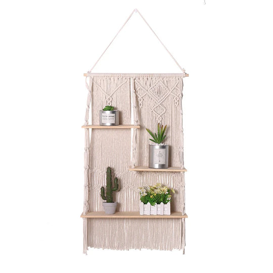 Unisex Svævende Træhylde til Planter Moderne Design 6