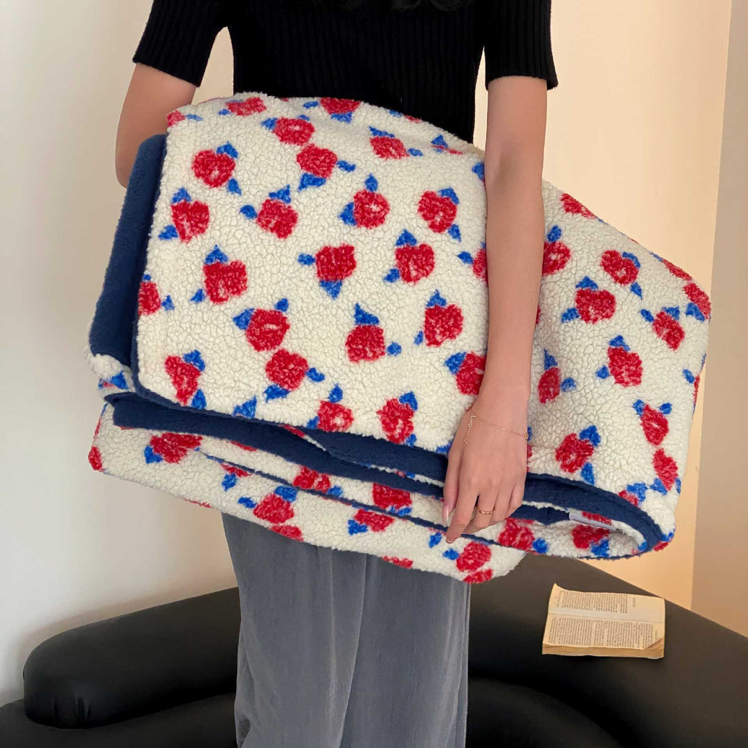 Unisex Tæppe Retro Blomstermønster Bouclé Design 2