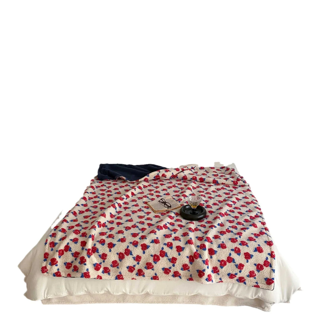 Unisex Tæppe Retro Blomstermønster Bouclé Design 5