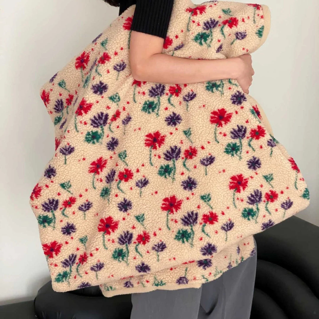 Unisex Tæppe Retro Blomstermønster Bouclé Design 8