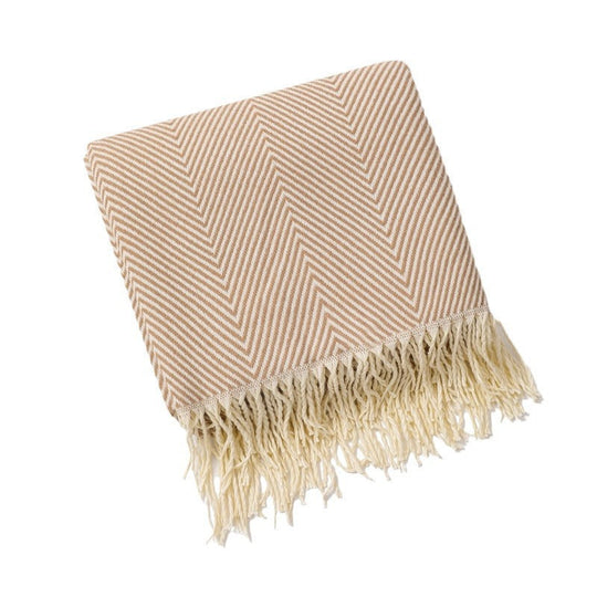 Unisex Tæppe med Sildebensmønster Klassisk Design 5