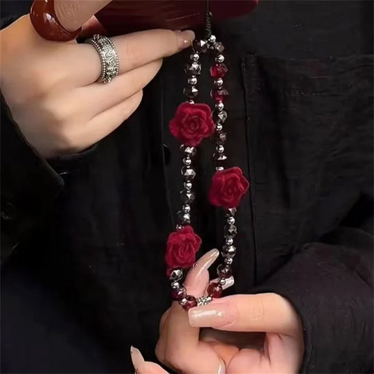 Unisex Telefonsnor med Blomstercharme og Perler 2