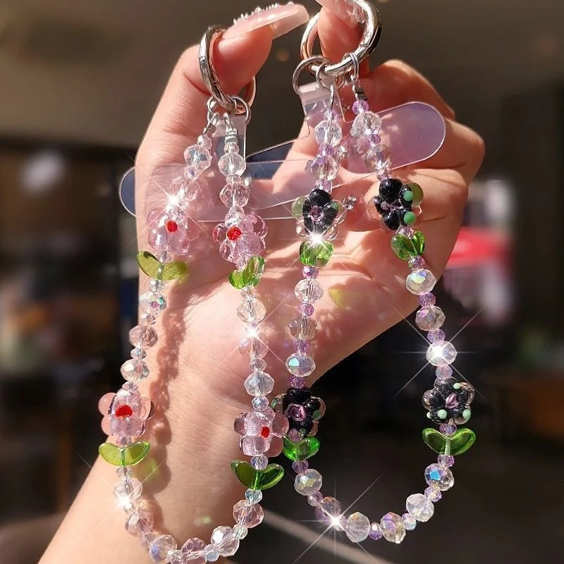 Unisex Telefonsnor med Blomsterperler og Dekorativt Design 2