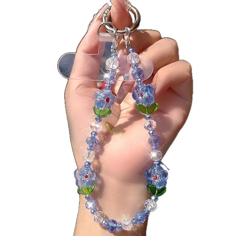 Unisex Telefonsnor med Blomsterperler og Dekorativt Design 4