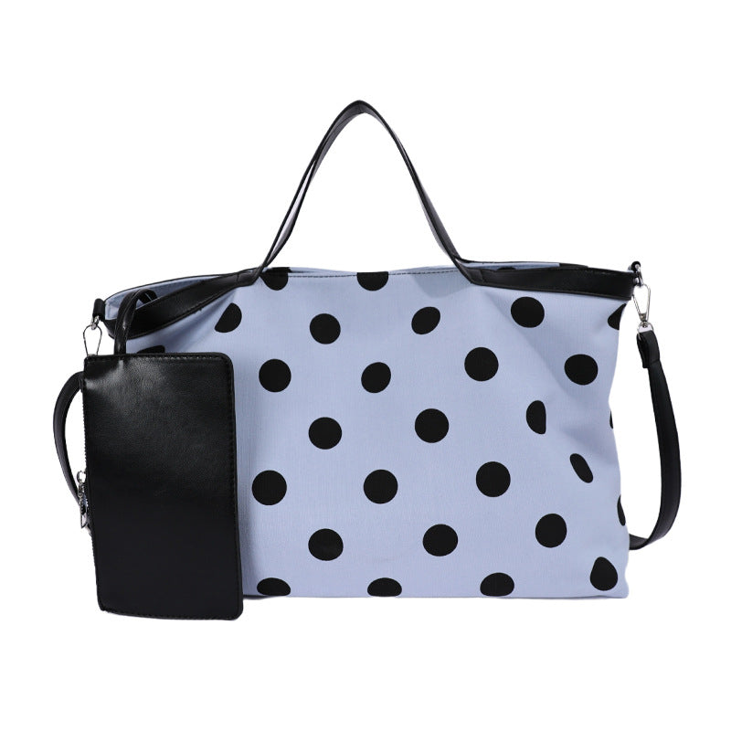 Unisex Tote Taske Multifunktionel Polka Dot Design 0