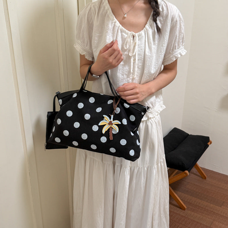 Unisex Tote Taske Multifunktionel Polka Dot Design 3