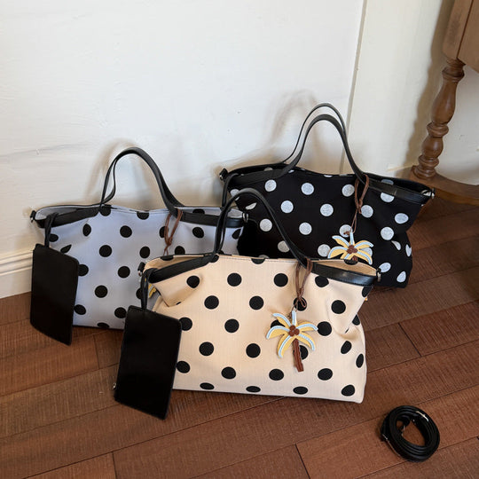 Unisex Tote Taske Multifunktionel Polka Dot Design 4