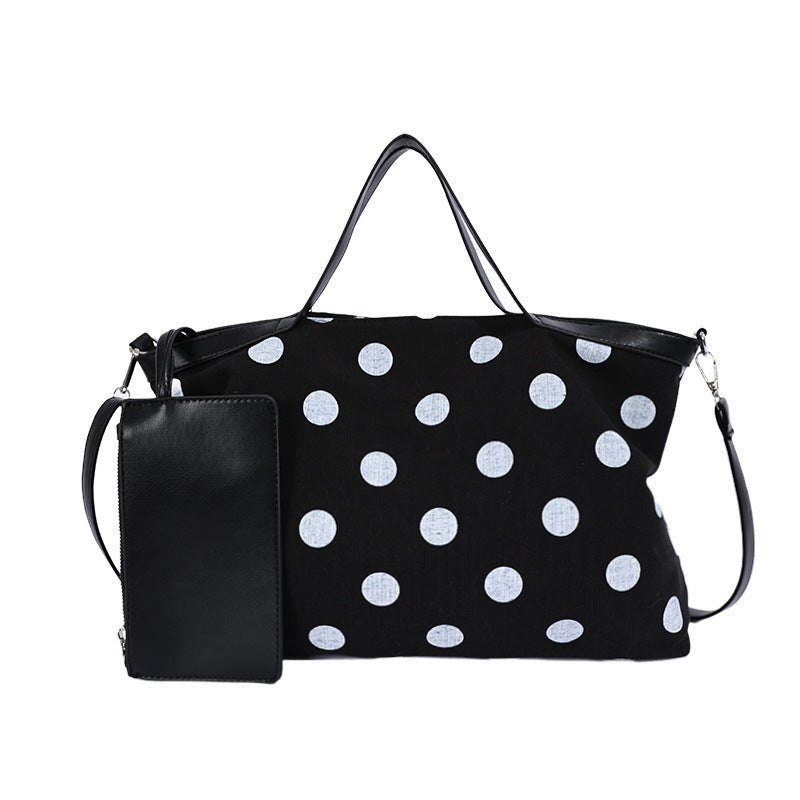 Unisex Tote Taske Multifunktionel Polka Dot Design 6