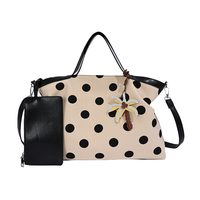 Unisex Tote Taske Multifunktionel Polka Dot Design 7