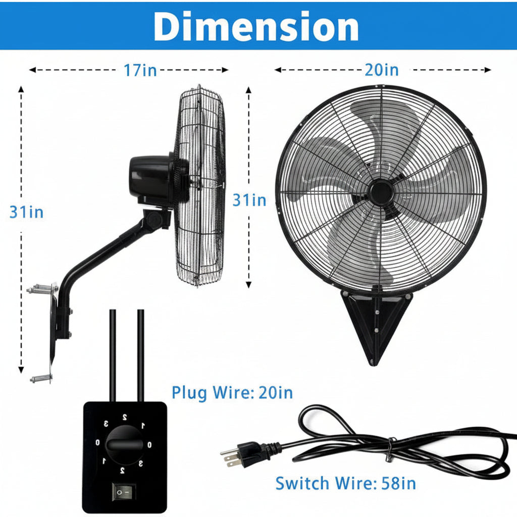 Unisex Vægventilator med Effektiv Luftcirkulation 2