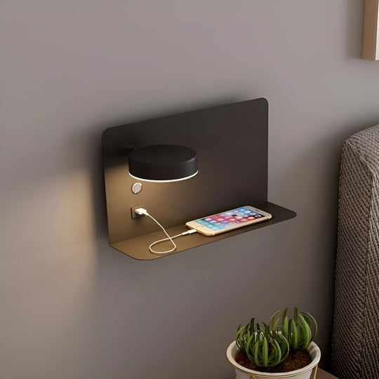 Væglampe med USB Oplader og Tre Lysfarver 0