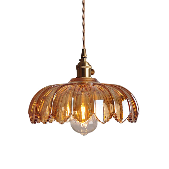 Vintage Blomsterhængende Lampe til Retro og Moderne Rum 0