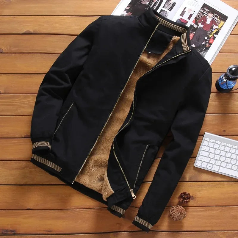 Vinterjakke Herre Fleece Aviator Baseball Jakke Til Koldere Måneder 1