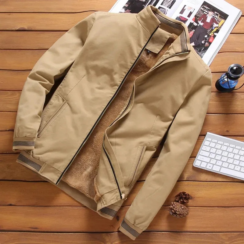 Vinterjakke Herre Fleece Aviator Baseball Jakke Til Koldere Måneder 3