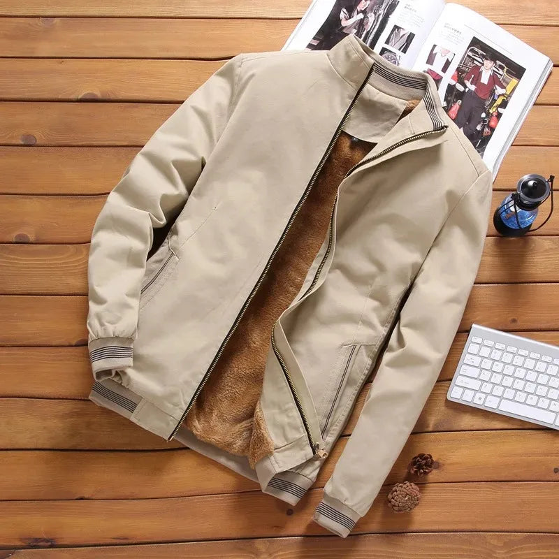 Vinterjakke Herre Fleece Aviator Baseball Jakke Til Koldere Måneder 4