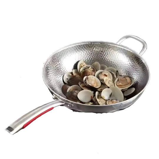 Wok Rundbundet til Induktionskomfur 32 cm - Perfekt til Sautering og Stegning 0