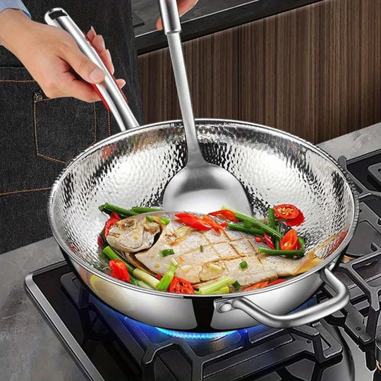 Wok Rundbundet til Induktionskomfur 32 cm - Perfekt til Sautering og Stegning 2