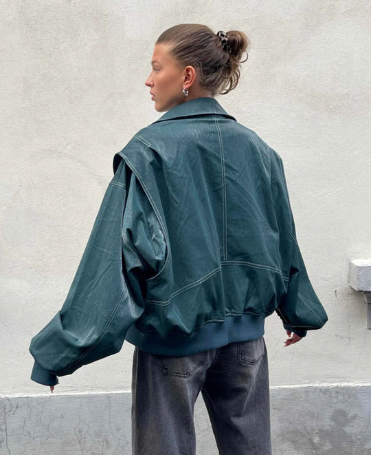 Variant image for Kvinders Oversized Bomberjakke Sort Varm Polyester-4