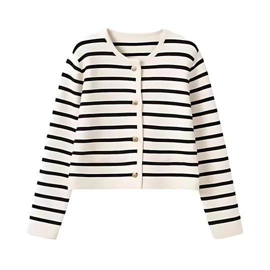 Stribet cardigan til kvinder