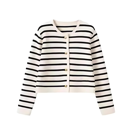 Stribet cardigan til damer