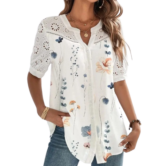 Kortærmet casual bluse til kvinder