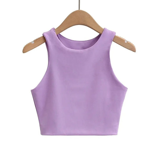 Ærmeløs O-hals Slim Fit Tank Top til kvinder