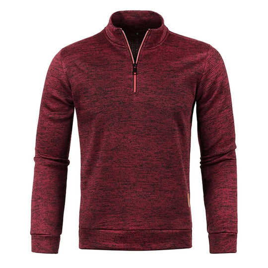 Rullekrave-sweatshirt med halv lynlås til mænd