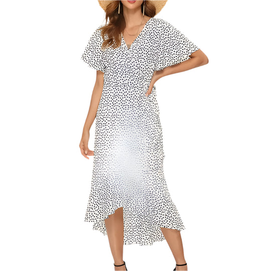 Blomstret Boho Chiffon Maxi Kjole til kvinder