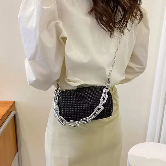 Allover Rhinestone Bucket Bag
