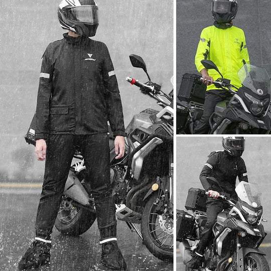 Reflekterende regndragt til motorcykel