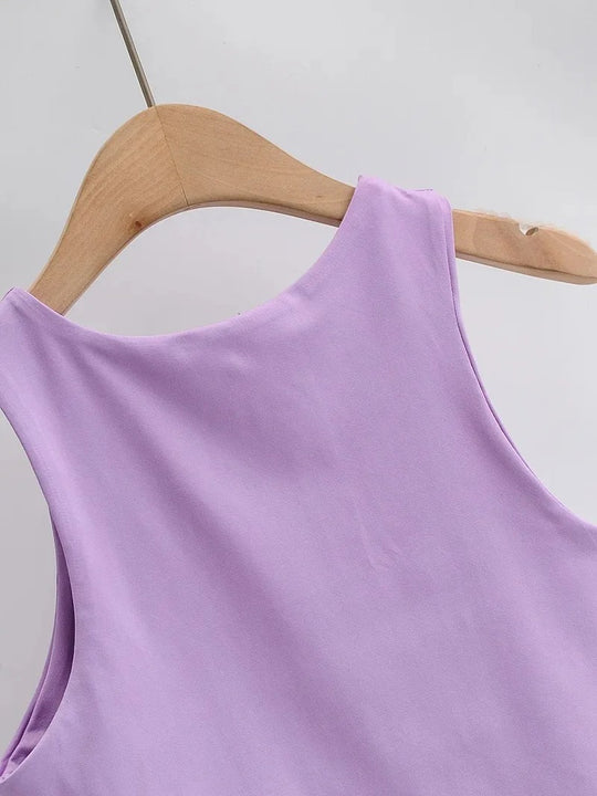 Ærmeløs O-hals Slim Fit Tank Top til kvinder