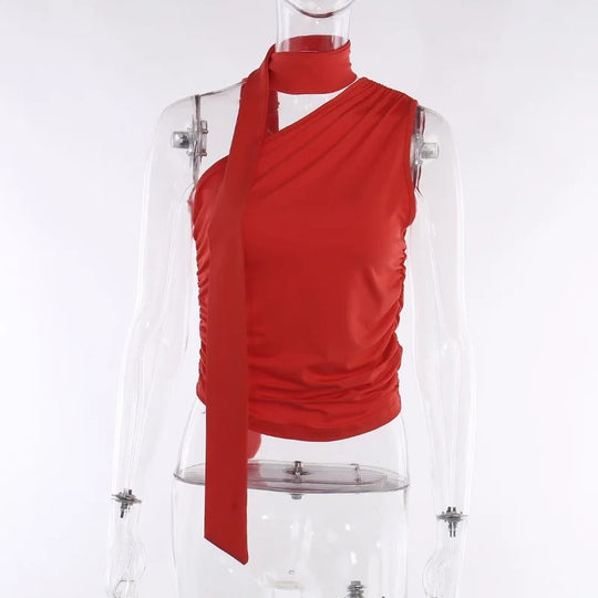 Kvinders Rygløs Off-Soulder Halter Crop Top