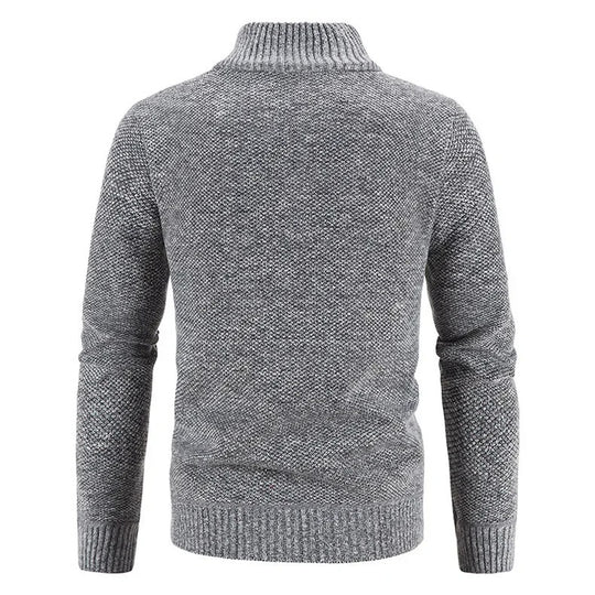 Varm fleece-cardigan med lynlås til mænd