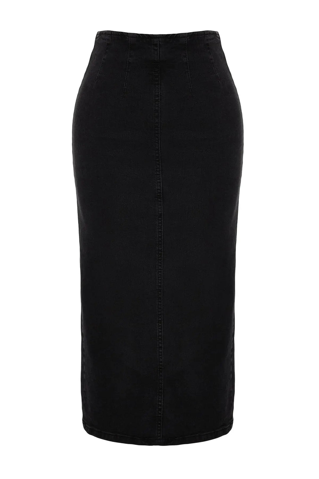 Midi Pencil denimnederdel til kvinder