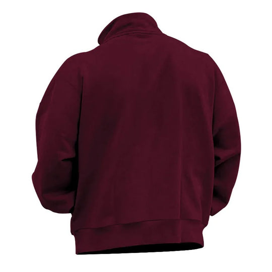 Sweatshirt med standkrave og halv lynlås til mænd