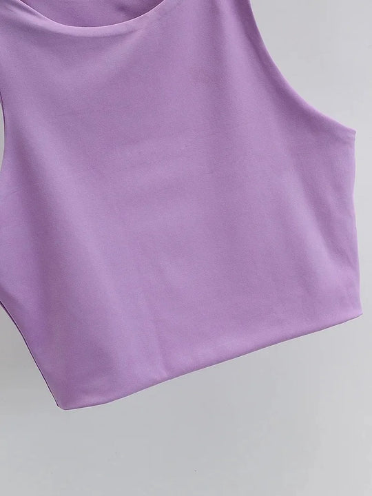 Ærmeløs O-hals Slim Fit Tank Top til kvinder