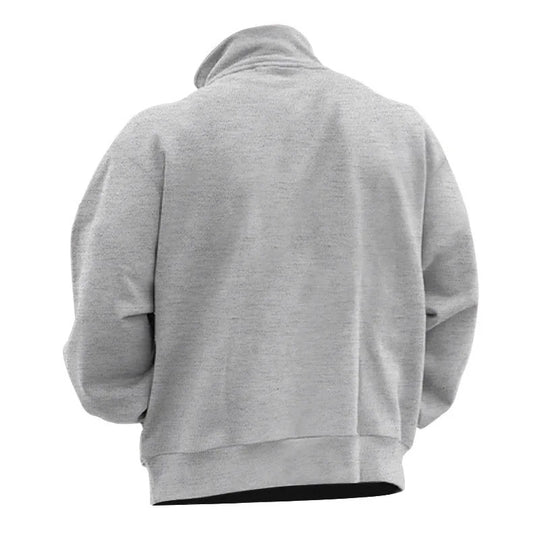 Sweatshirt med standkrave og halv lynlås til mænd